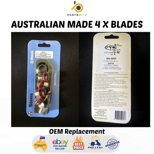 4 X Blades & Bolts for 19" 20" Cut Victa Mowers CA09393S CA09319S CA09470S