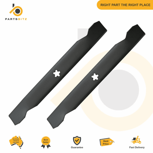 2 X 38 inch Blades for Husqvarna , Mcculloch , Flymo Ride on Mowers 532 12 78 42 - Parts bitz