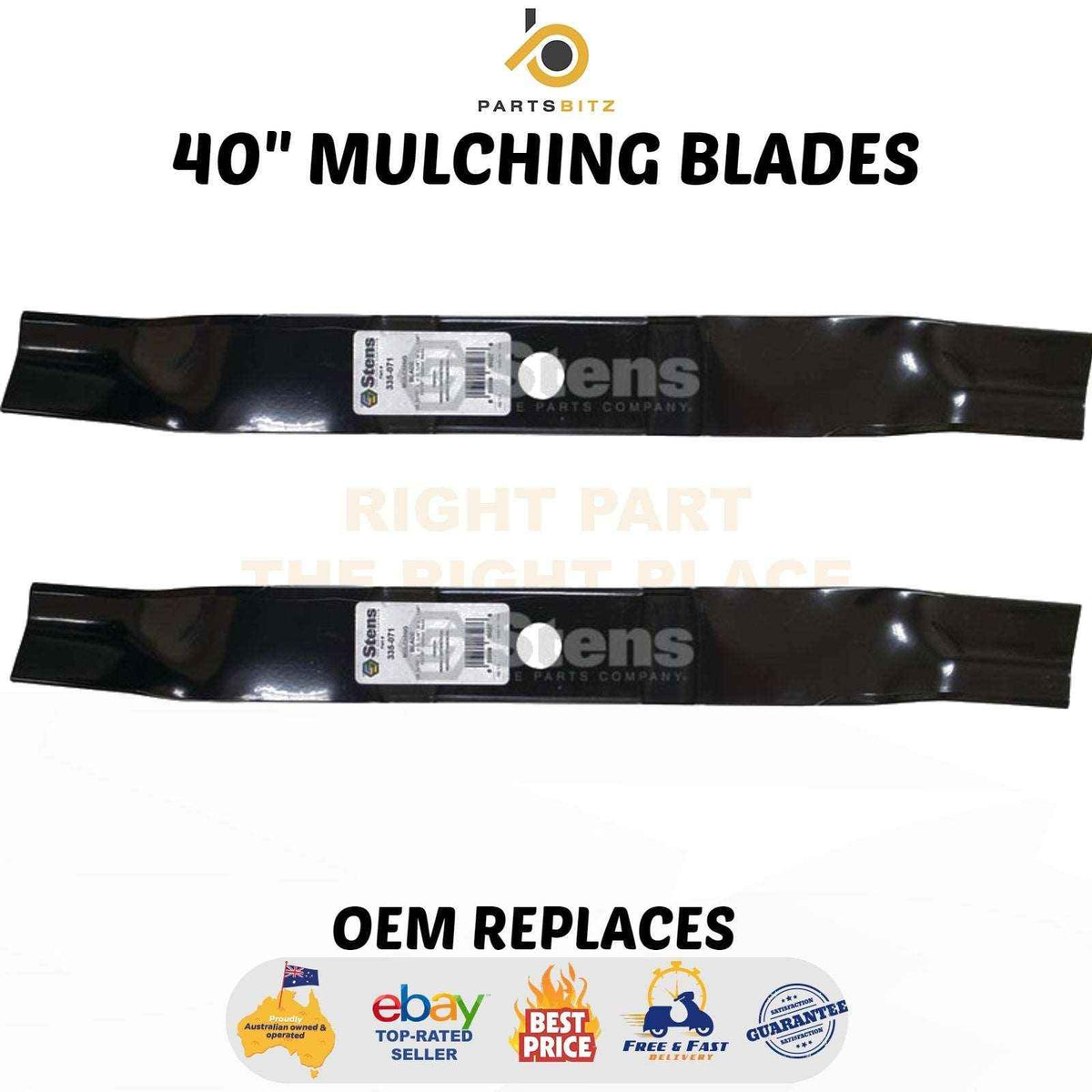 2 X 40" Mulching Blades for Rover & Murray Mower 095103E701 , 095103E701MA - Parts bitz