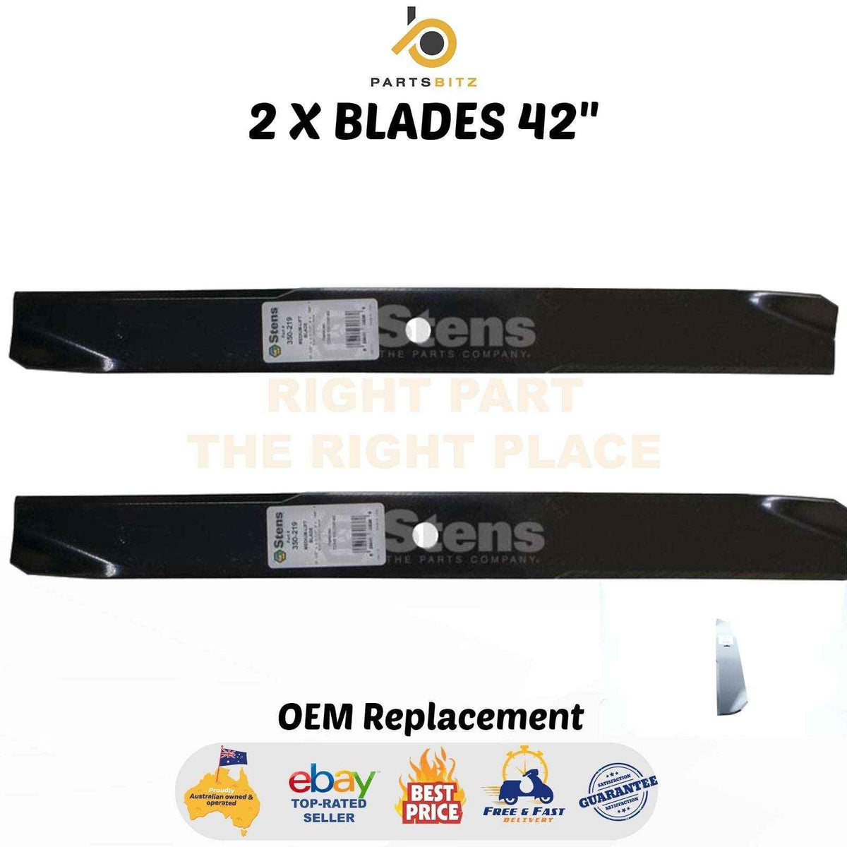 2 X Blades for Toro 42" Inch Ride on Mowers 106-2247 106-2247-03 - Parts bitz