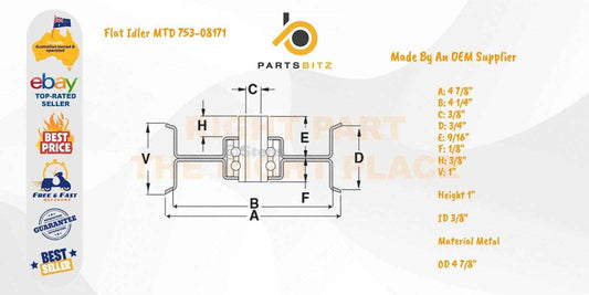 2 X Flat Idler Pulley for Cub Cadet & Mtd Ride on Mowers 756-04129 , 753-08171 - Parts bitz