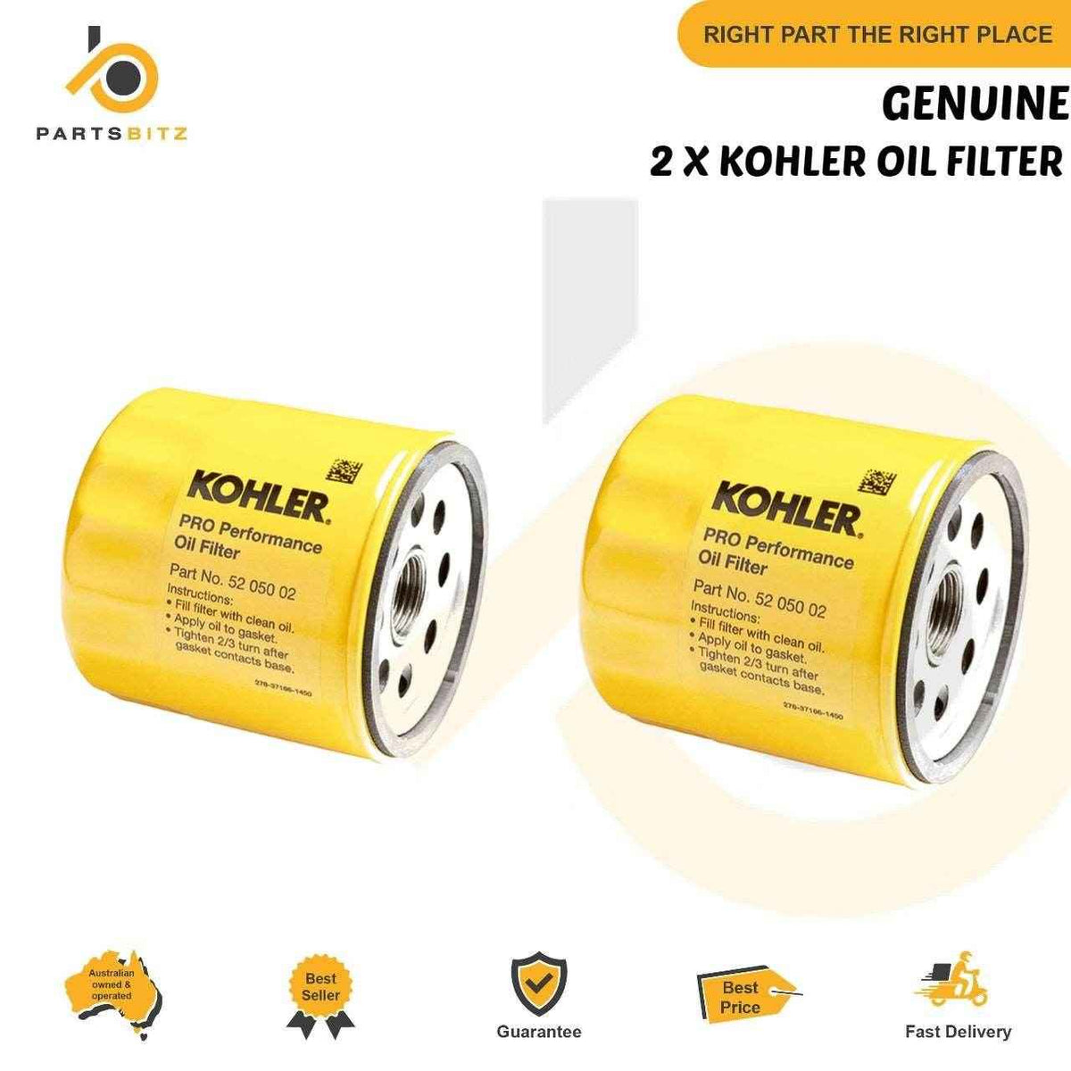 2 X Genuine Kohler Oil Filter 5205002 , 52 050 02-S , 25 050 34-S - Parts bitz