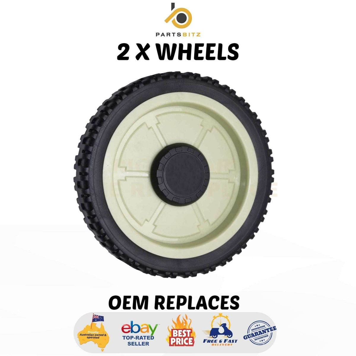2 X Wheels 200mm Suits Selected Honda Lawn Mowers 42710-VJ9-000 , 42710-VA3-K00 - Parts bitz