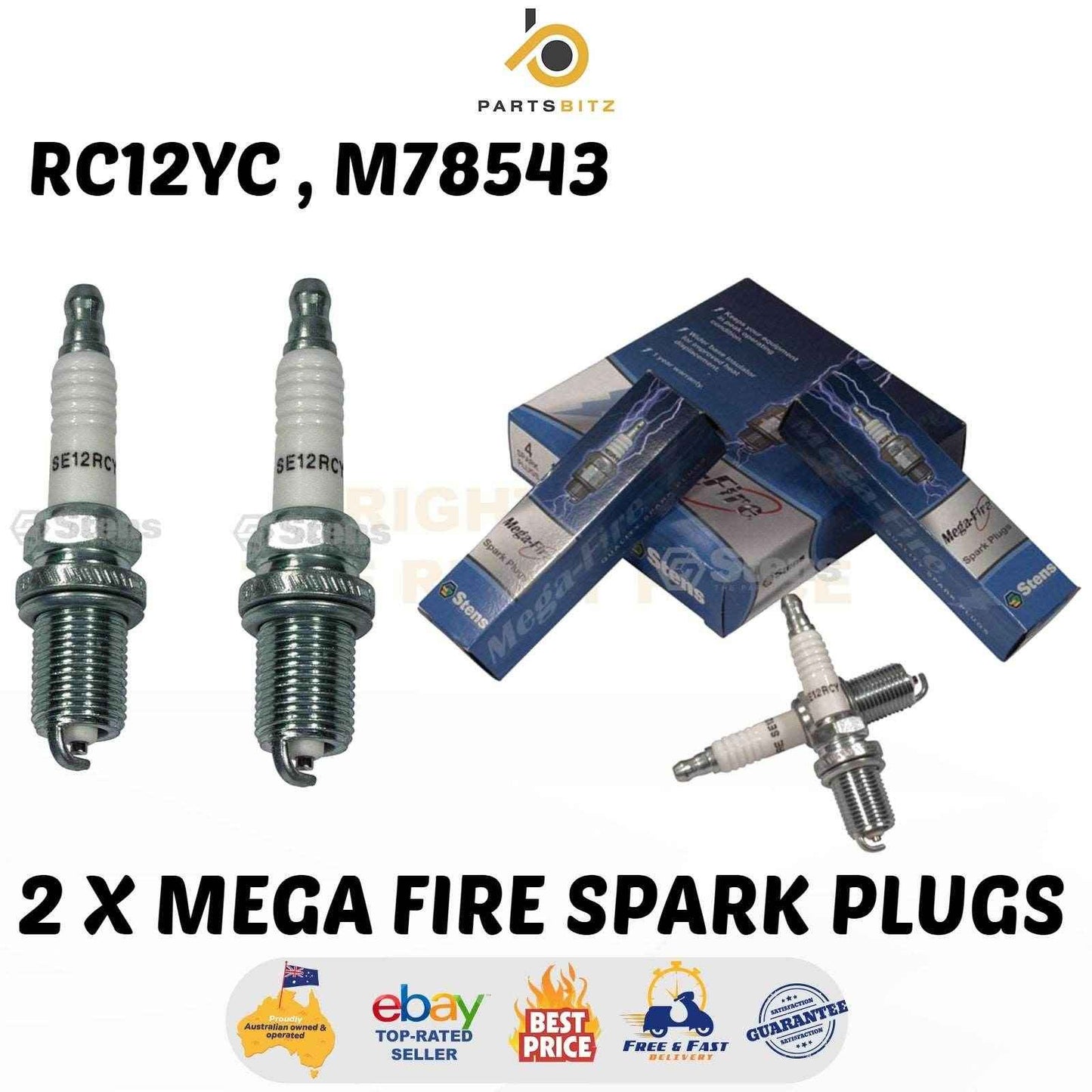 2 X Spark Plug Mega Fire RC12YC M78543 - Parts bitz