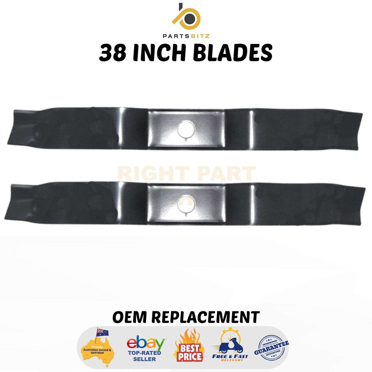 38" 3'n'1 Mulcher Blades Fits Rover Viking Murray Mowers 095104E701 95104E701 - Parts bitz