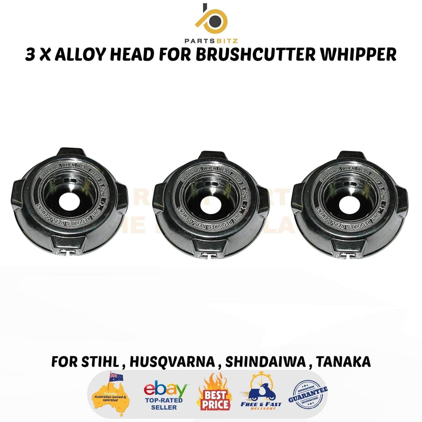 3 X Alloy Head 25mm for Brushcutter Whipper Snipper Stihl Husqvarna Shindaiwa Tanaka - ALOY HEAD - 57.50 - ALOY HEAD