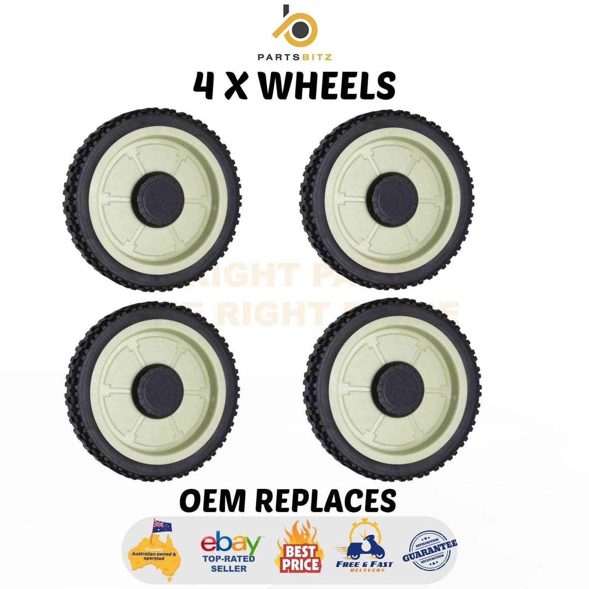 4 X Wheels for 200mm Suits Selected Honda Lawn Mowers 42710-VJ9-000 , 42710-VA3-K00 - Parts bitz