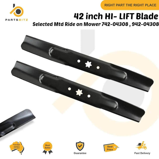 42 HI- LIFT Blade Set for Selected Mtd Ride on Mower 742-04308 , 942-04308 - Parts bitz