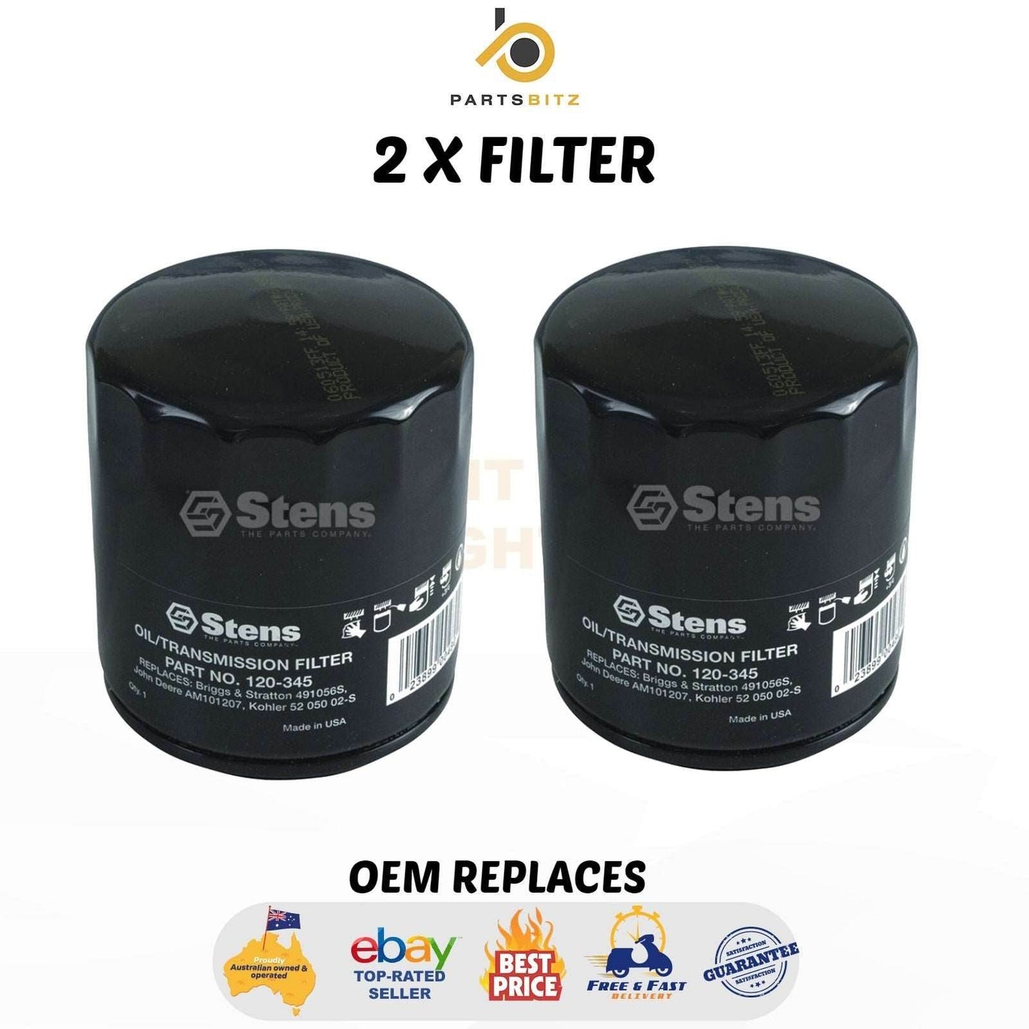 2 X Oil Filter for Briggs and Stratton Motors (Long) 4153 491096S 491056 - OIL FILTER - 33.50 - OIL FILTER