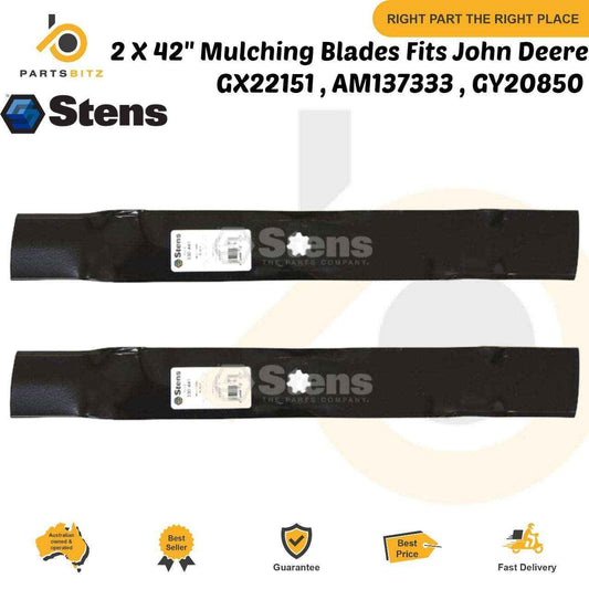 2 X 42" Mulching Blades Fits John Deere GX22151 AM137333 GY20850 - Parts bitz