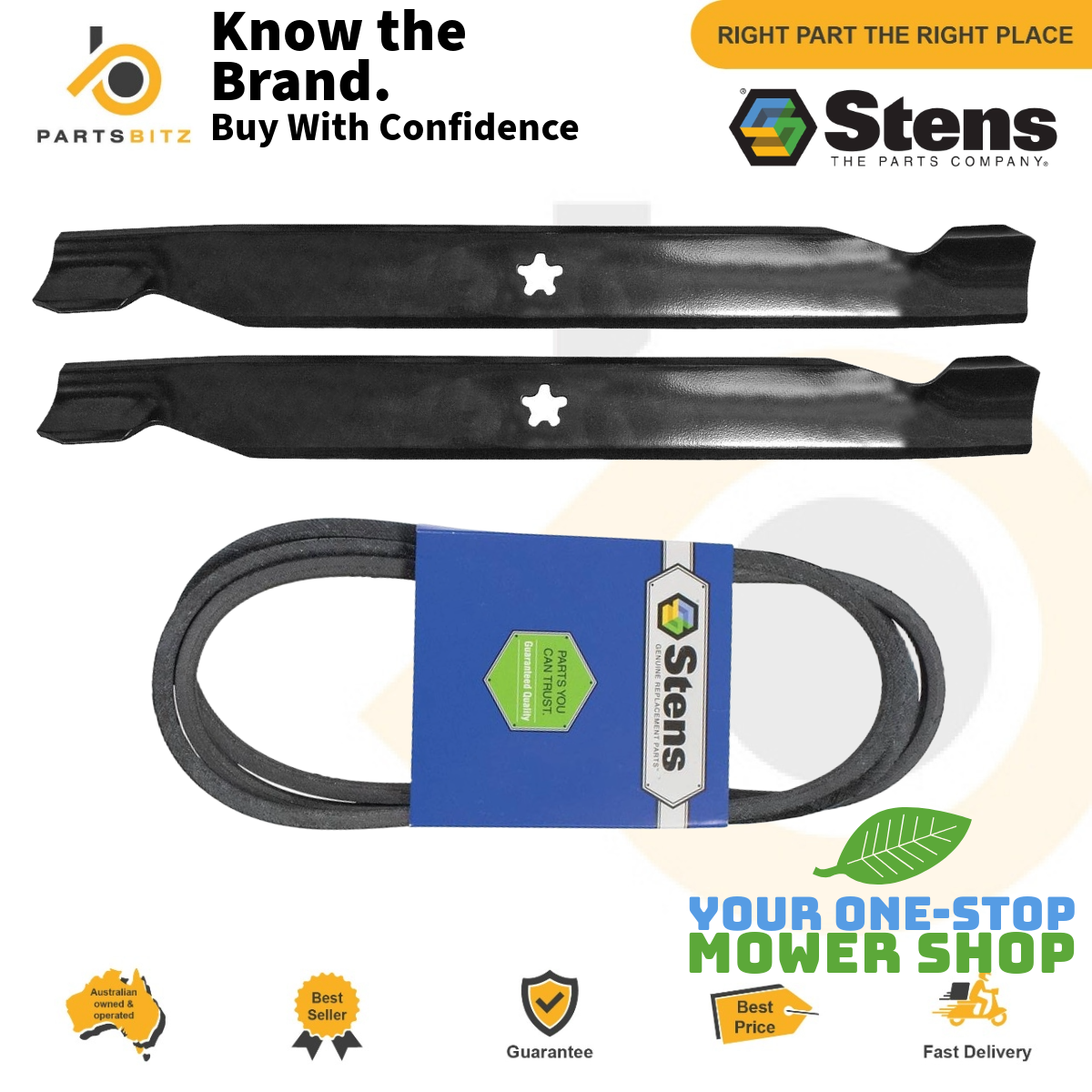 Blade & Belt Kit for Selected 42" Cut Husqvarna Ride on Mowers 532144959 LT130