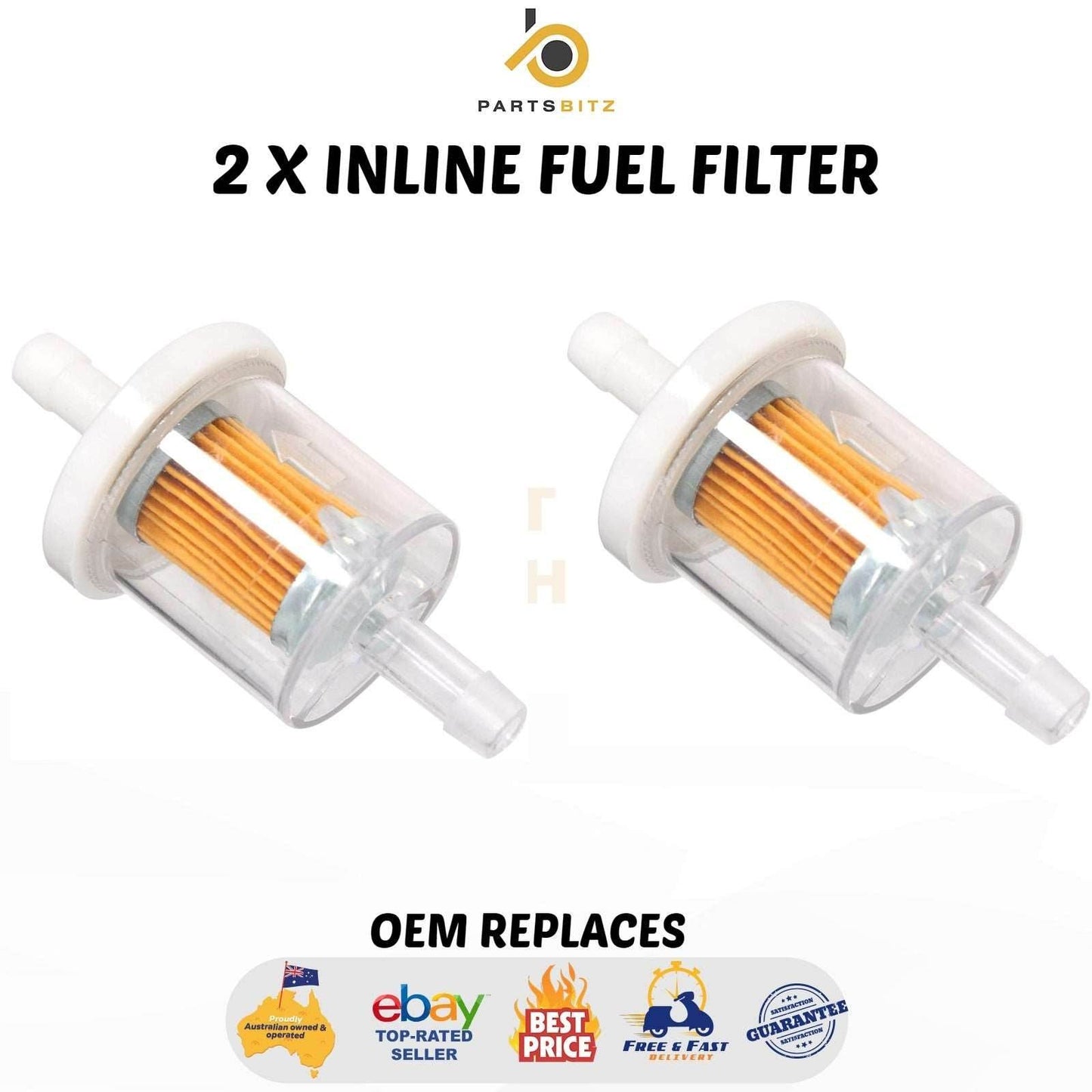 2 X Inline Fuel Filter for Kawasaki & Kohler - FUEL FILTER - 18.89 - FUEL FILTER