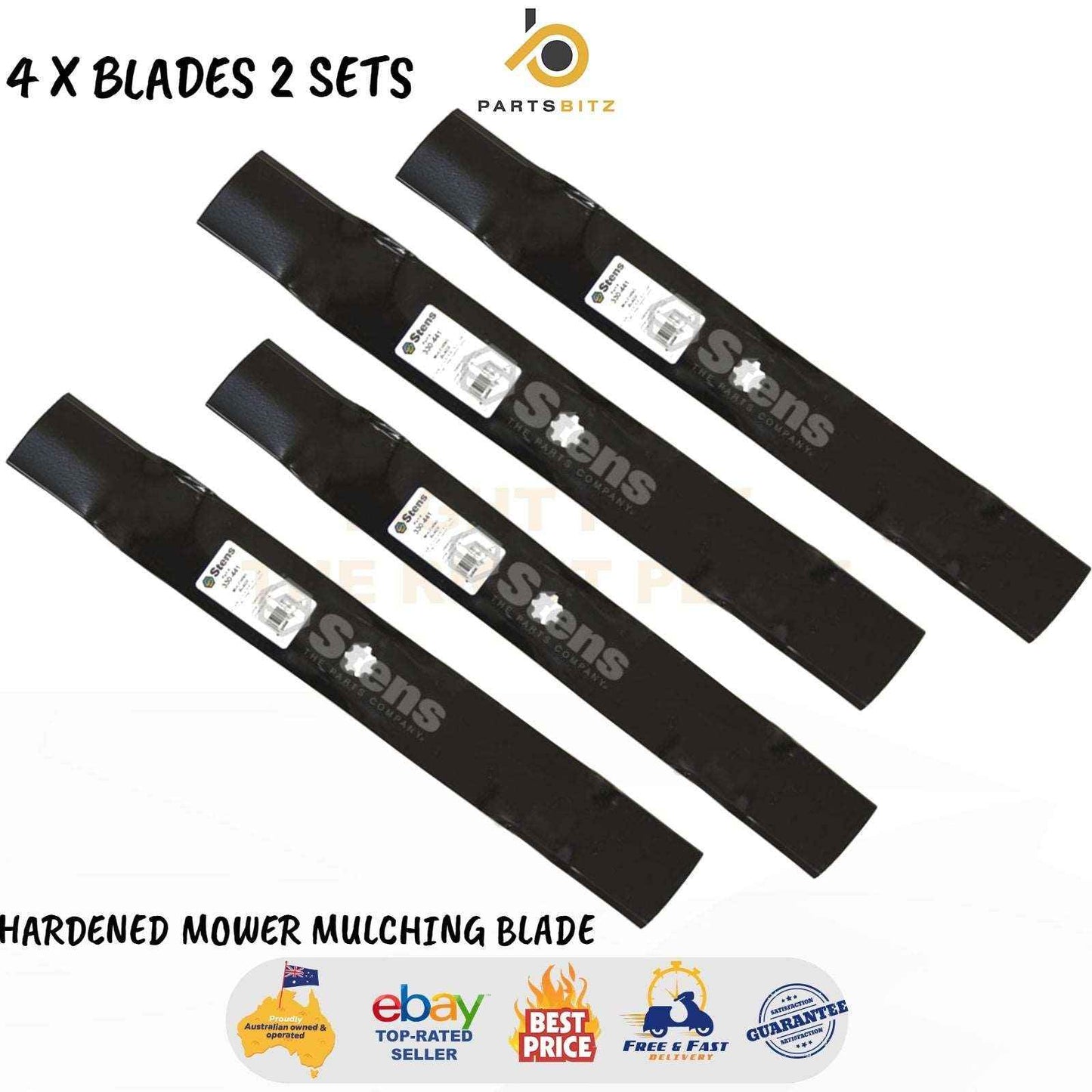 4 x 42" Suits John Deere Hardened Mower Mulching Blade GX22151 AM137333 GY20850 - Parts bitz