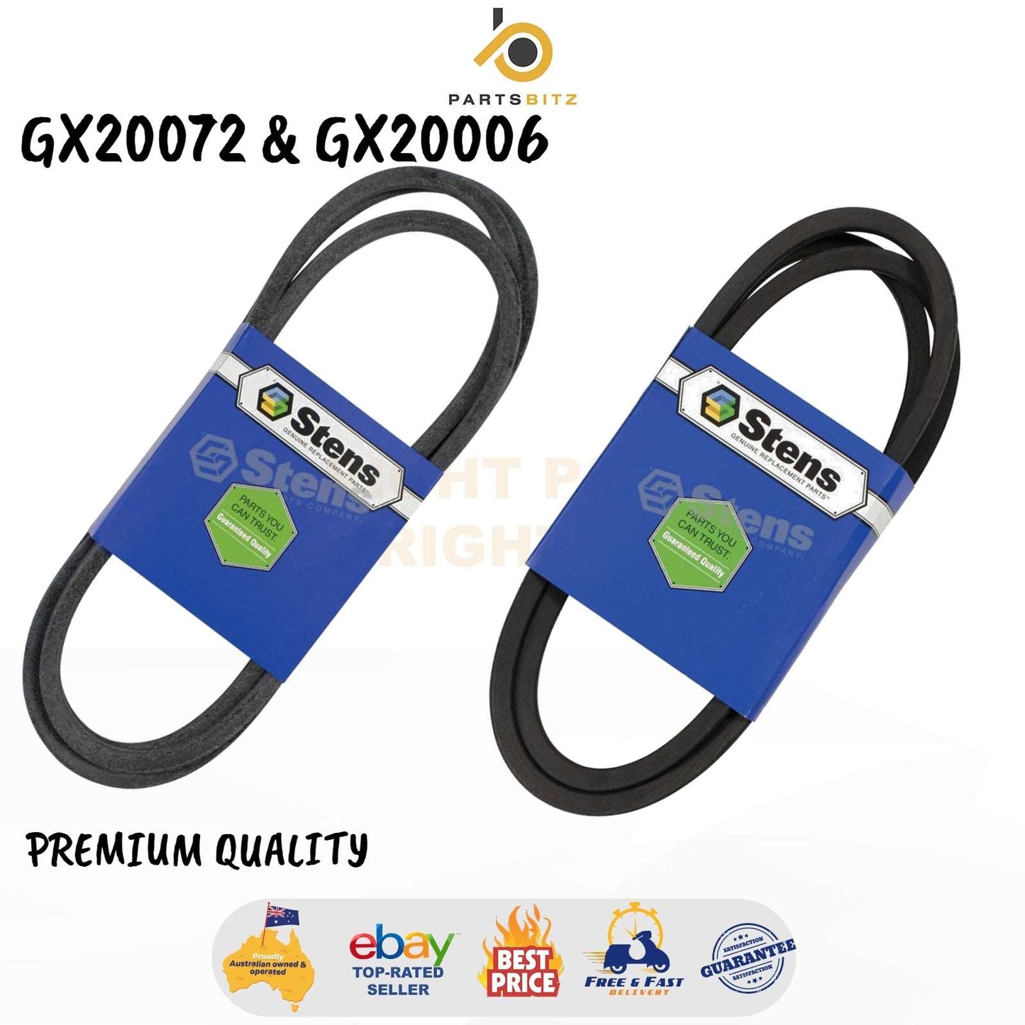 Deck & Transmission Belt Suits John Deere 42" Ride on Mower GX20072 GX20006