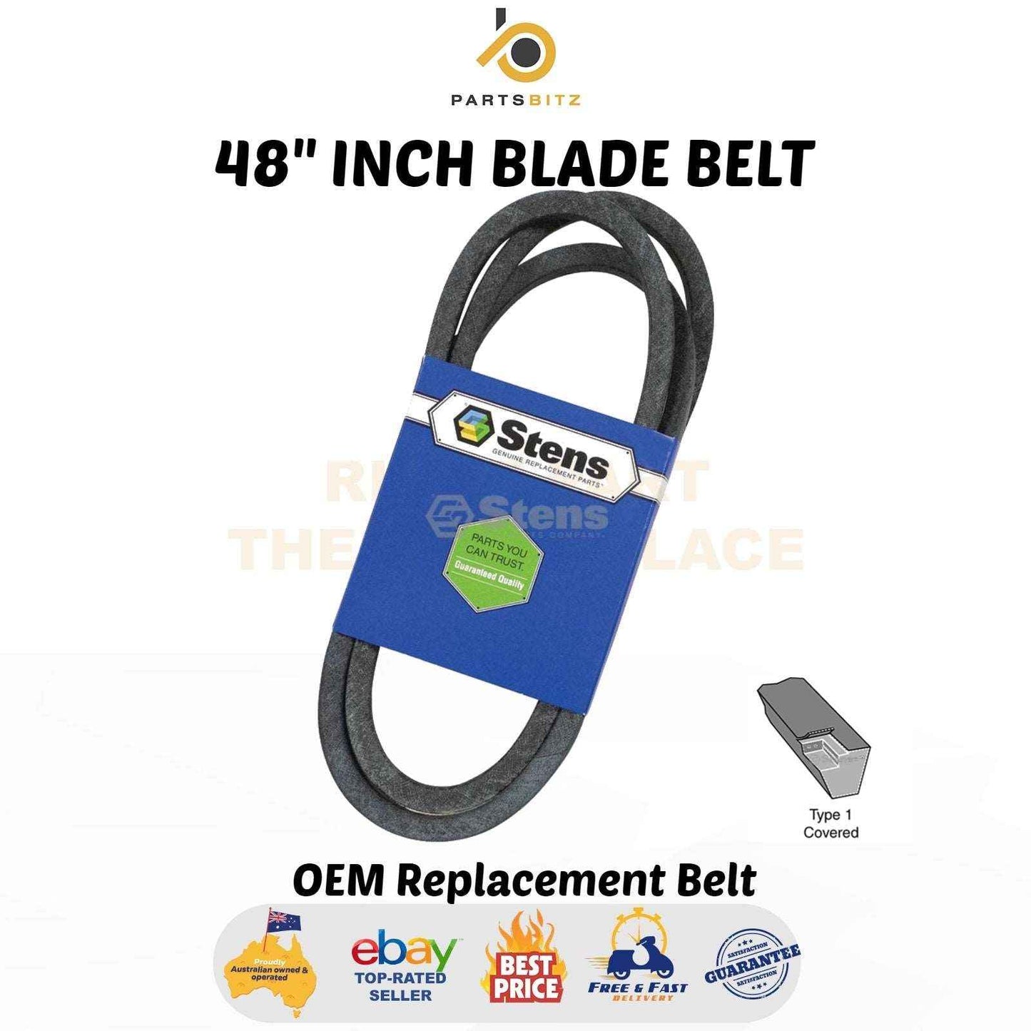 48" Inch Blade Belt Cut for Husqvarna Ride on Mower 532 18 08 08 , 532180808 - Parts bitz