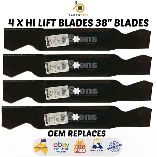 4 X Blades 38" Blades Fit Mtd Ride on Mower 1992 Onwards 942-0610A 742-0610 - Parts bitz