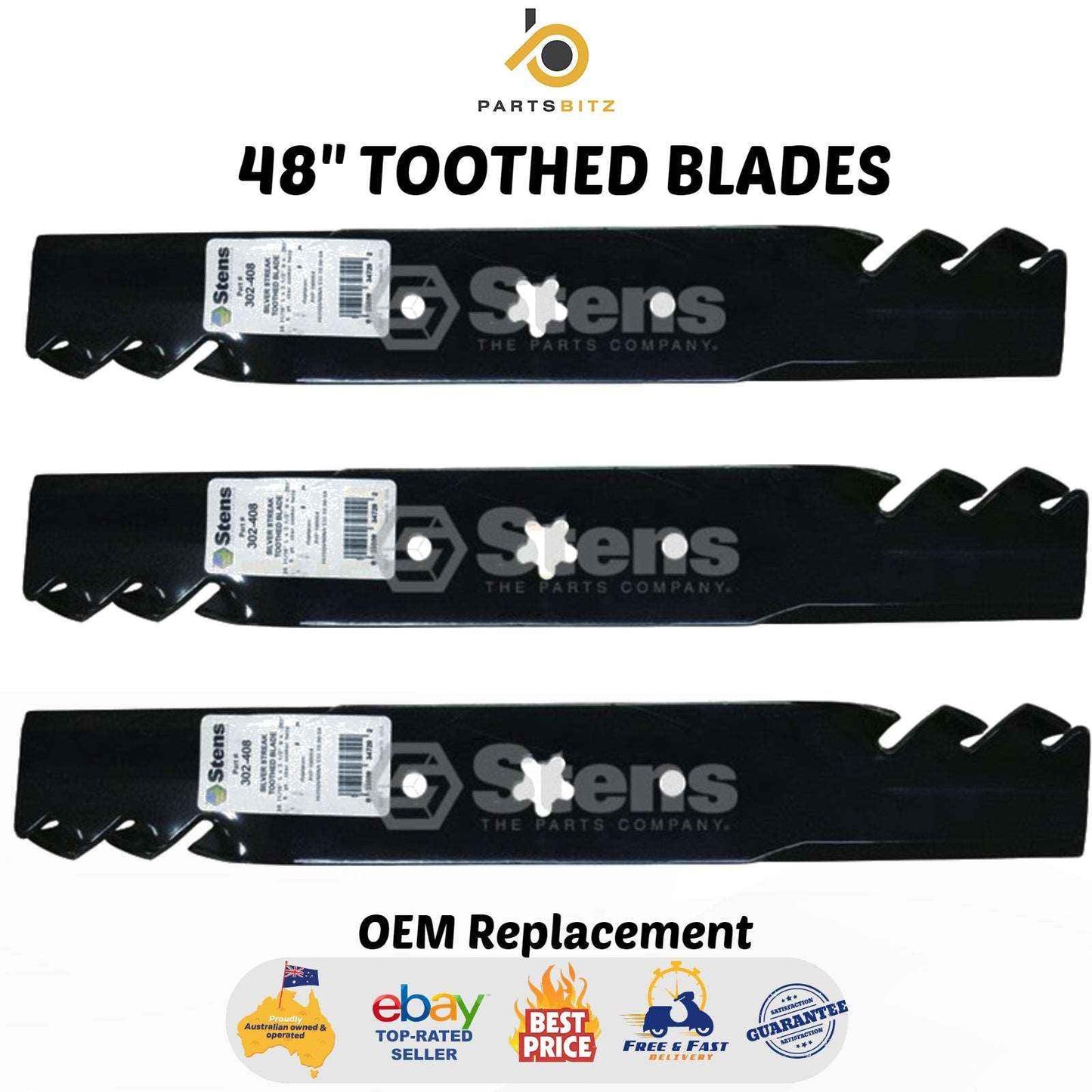 Premium Grade USA Made 48" Toothed Blades for Selected Husqvarna 532 18 00 54 - Parts bitz