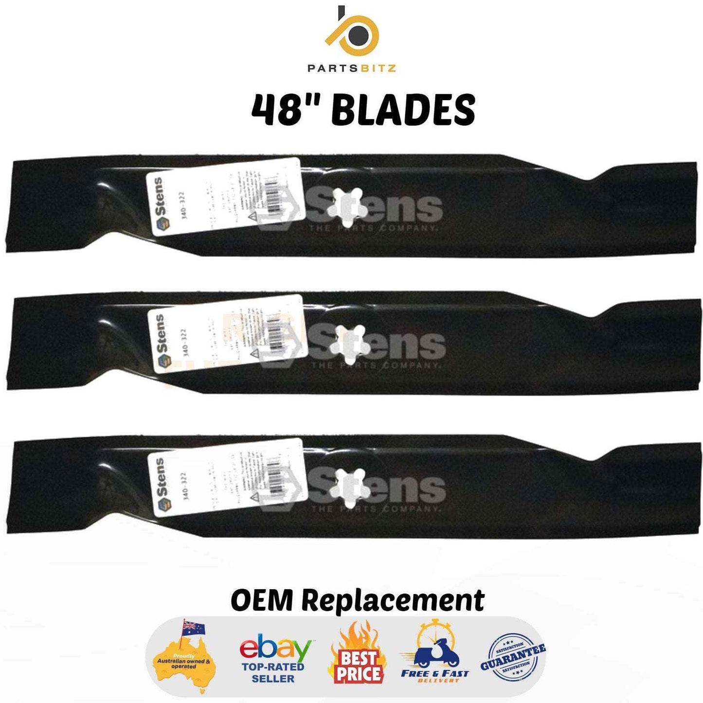 48" Blades Suits Husqvarna Craftsman Poulan Mowers 532 18 00-54 - Parts bitz