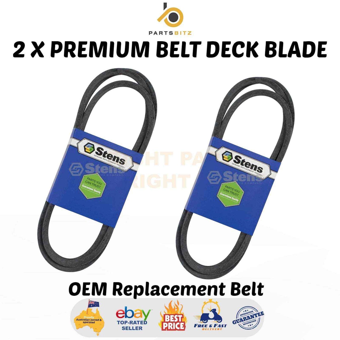 2 X Premium Deck Belt for 42" Cut John Deere & Sabre Mowers GX20072 GY20570 - Parts bitz
