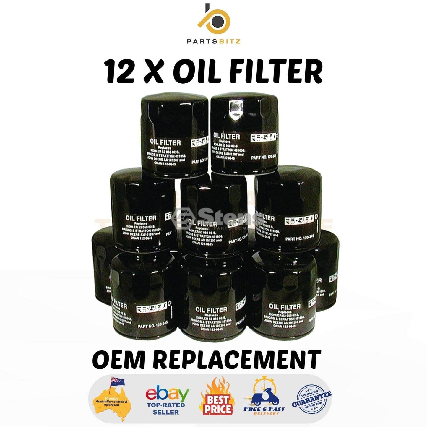 12 X Oil Filter for Briggs & Stratton 491056, 491056 - OIL FILTER - 145.50 - OIL FILTER