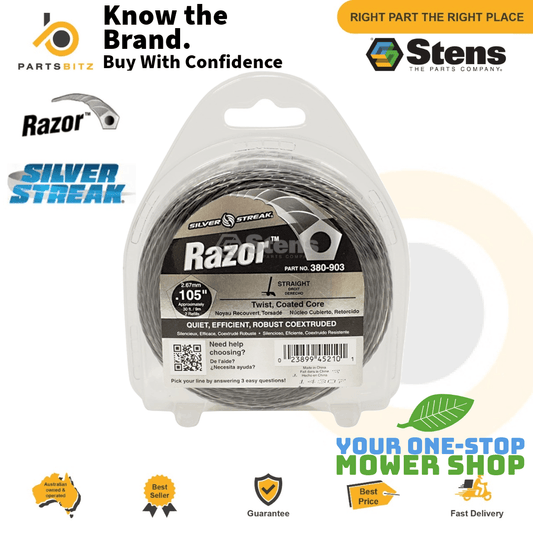 Genuine Stens Silver Streak Razor Trimmer Line Whipper Snipper 30ft 9m 2.7mm - Trimmer Line - 24.50 - Trimmer Line