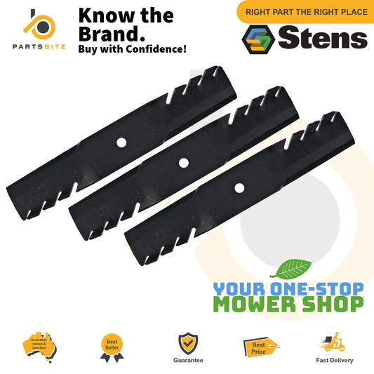 3 X Toothed Mulching Blade Mower for Dixon , Gravely ,Toro 50 Inch Cut ZTR 113579 - Lawn Mower Blades - 98.50 - Lawn Mower Blades
