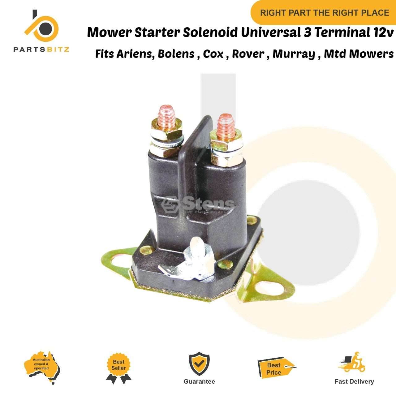 Starter Solenoid Universal 3 Terminal 12V Murray 7701100MA Lawn Mower - SOLENOID - 29.50 - SOLENOID
