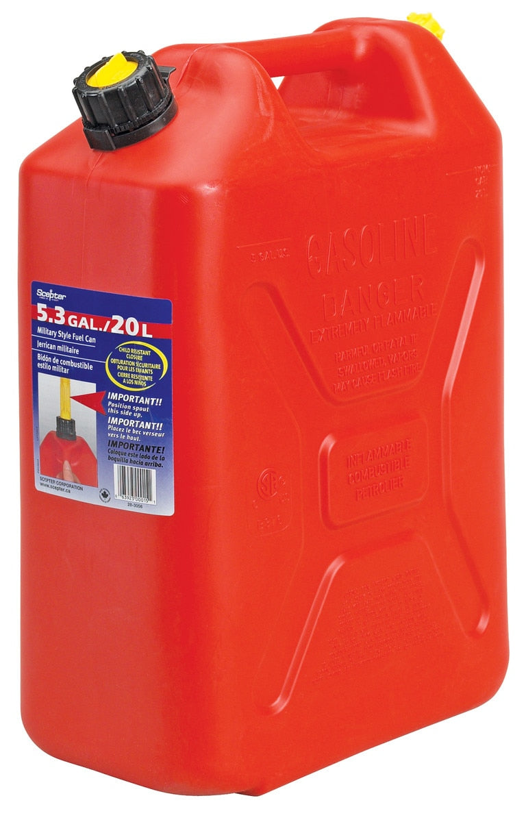 SCEPTER 20L Red Fuel Jerry Can and Pourer - Parts bitz