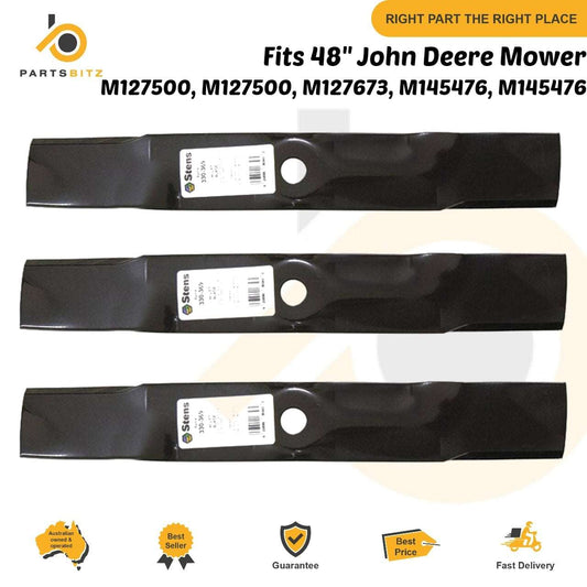 Blade Set Fits 48" John Deere Mower M145476 M127673 X728 Z425 LT180 GX335 - Parts bitz