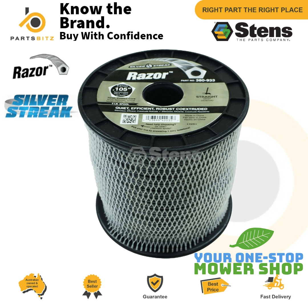 Genuine Stens Silver Streak Razor Trimmer Line Whipper Snipper 160m 2.67mm - Parts bitz