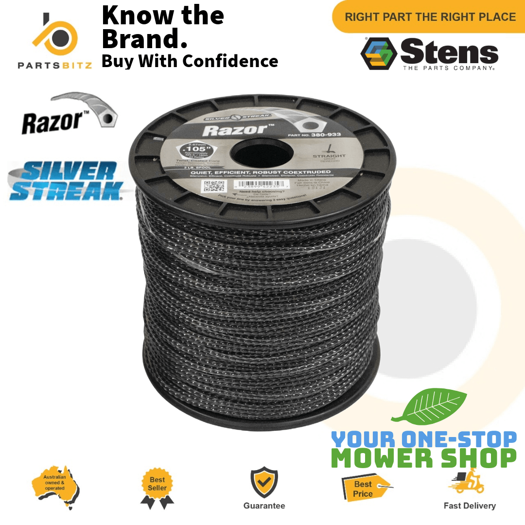 Genuine Stens Silver Streak Razor Trimmer Line Whipper Snipper 160m 2.67mm - Parts bitz