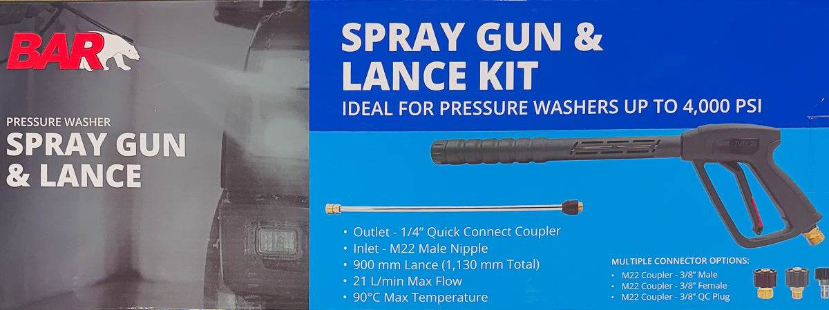 Gun & Lance Kit for High Pressure Washers up to 4000PSI - Parts bitz