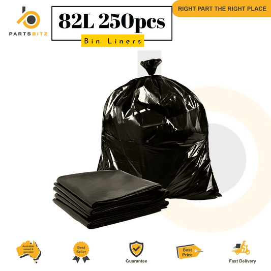 Heavy Duty Garbage Bags , Bin Liners 82L Black 250pcs - Parts bitz