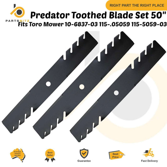 Predator Toothed Blade Set 50" Fits Toro Mower 10-6837-03 115-.05059 115-5059-03 - Parts bitz