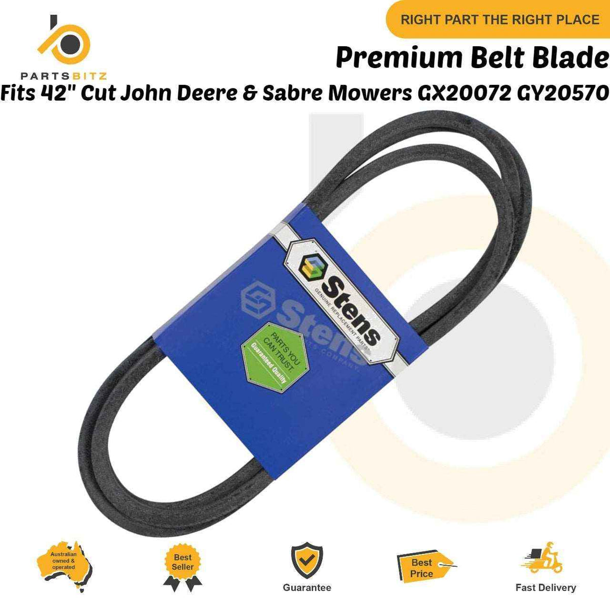 Premium Deck Belt for 42" Cut John Deere & Sabre Mowers GX20072 GY20570 - Parts bitz