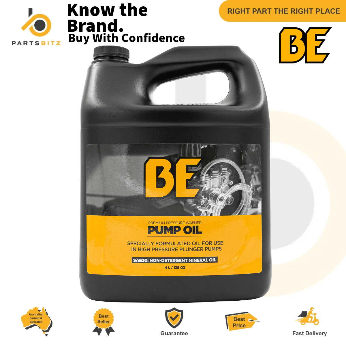 Pump Oil 4L SAE30 Non-Detergent Non-Forming Oil Made In Canada - Parts bitz