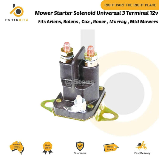 Starter Solenoid Universal 3 Terminal 12V Murray 7701100MA Lawn Mower - Parts bitz