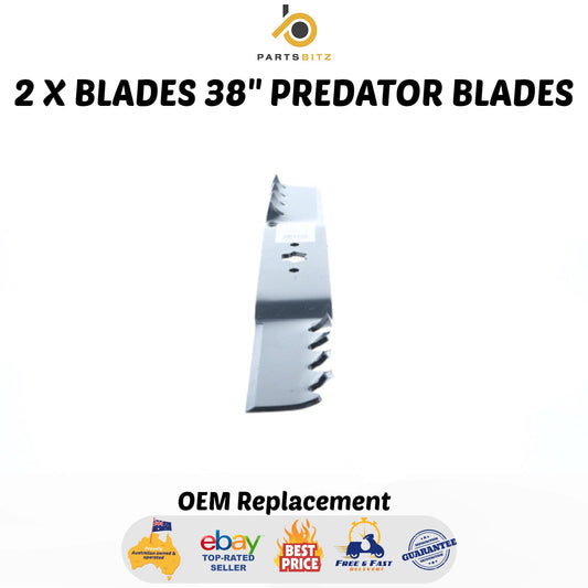 2 X Blades 38" Predator Blades for Mtd Ride on Mower 942-0610A 742-0610