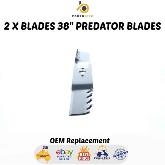 2 X Blades 38" Predator Blades for Mtd Ride on Mower 942-0610A 742-0610 - Parts bitz