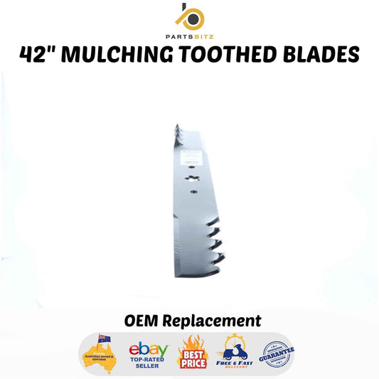 42" Mulching Toothed Blades Fits Husqvarna Predator Gator 532 13 97 75, 139775 - Parts bitz