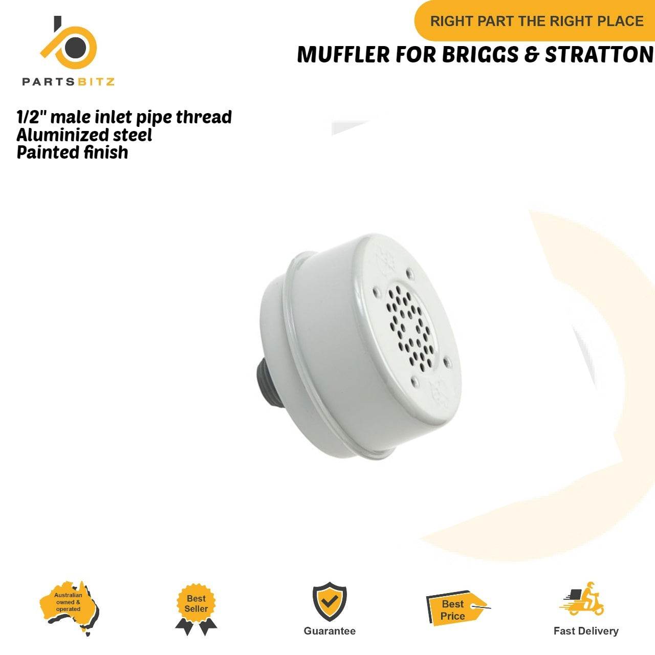 Muffler Fits 3-4hp Briggs Motors 92900 394569s 90700 92500 391435 394569 - MUFFLER - 26.50 - MUFFLER