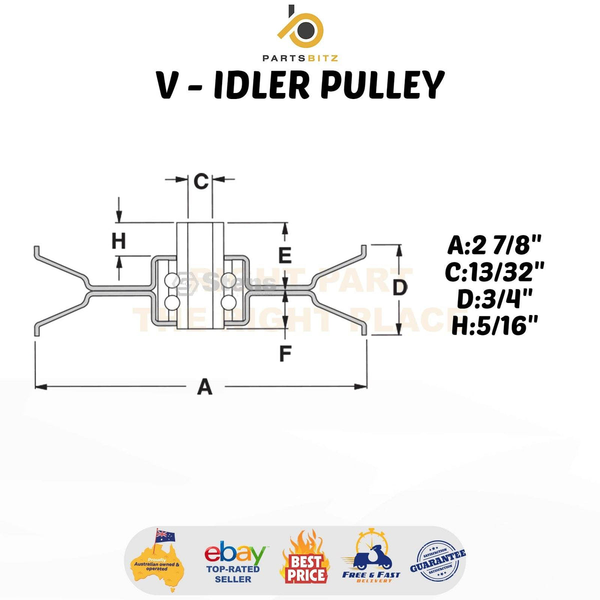 V Idler Pulley for John Deere Ride on Mowers AM115460 - Parts bitz