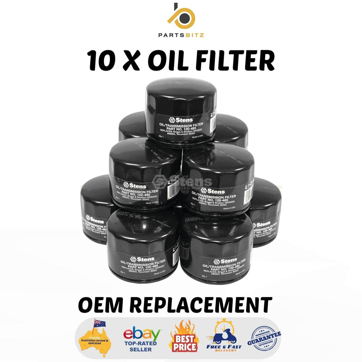 10 X Oil Filters Fits Briggs & Stratton 492932s 492058 492932 - Parts bitz