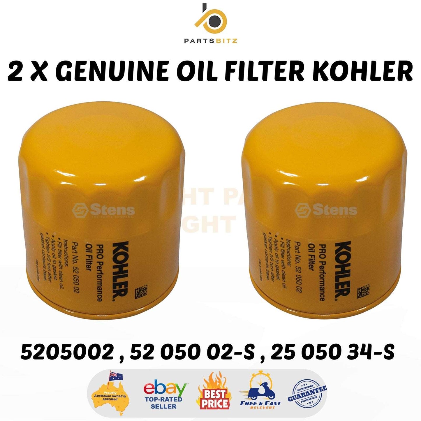 2 X Genuine Kohler Oil Filter 5205002 , 52 050 02-S , 25 050 34-S