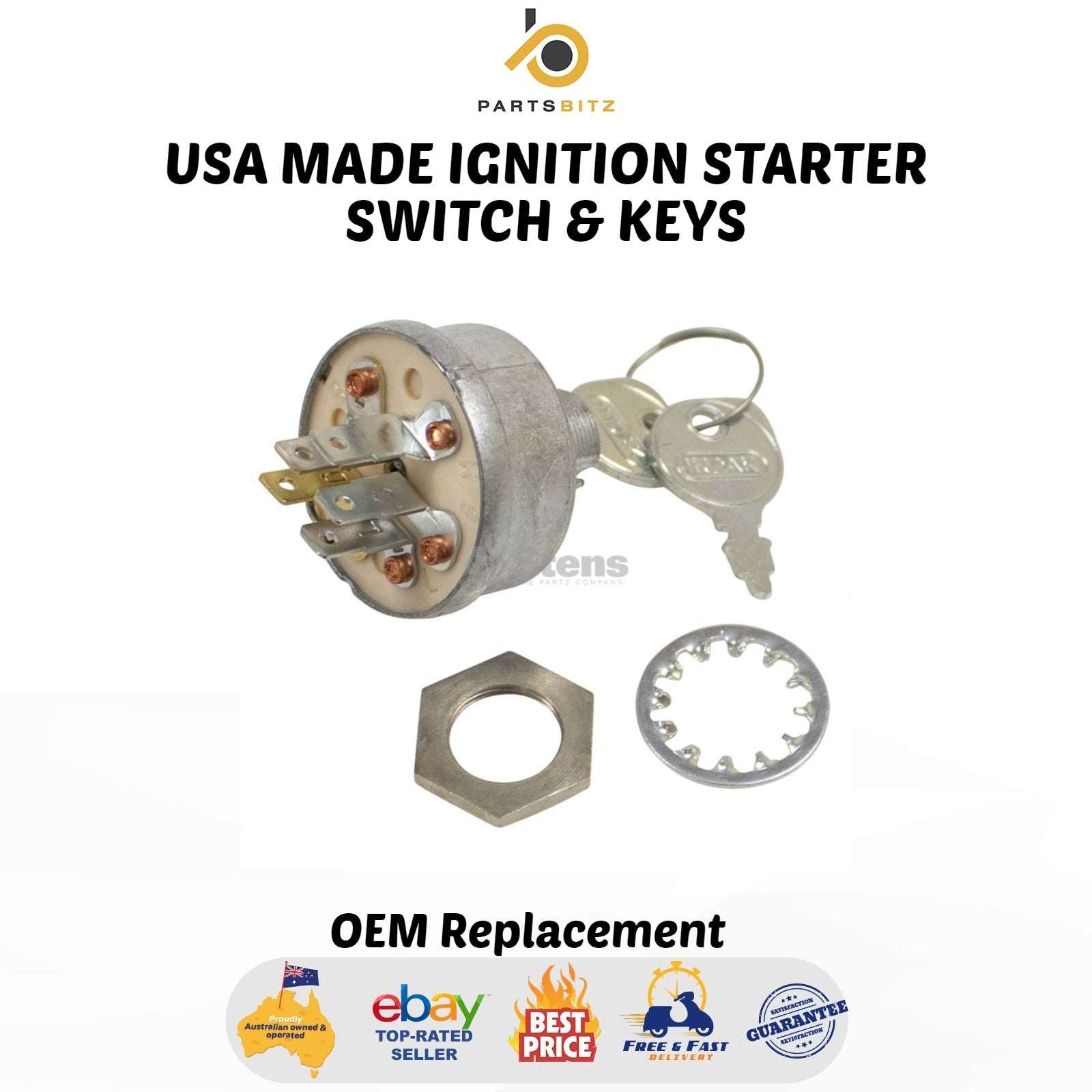 USA Made Ignition Starter Switch & Keys Suits Mtd Rover Murray John Deere Toro