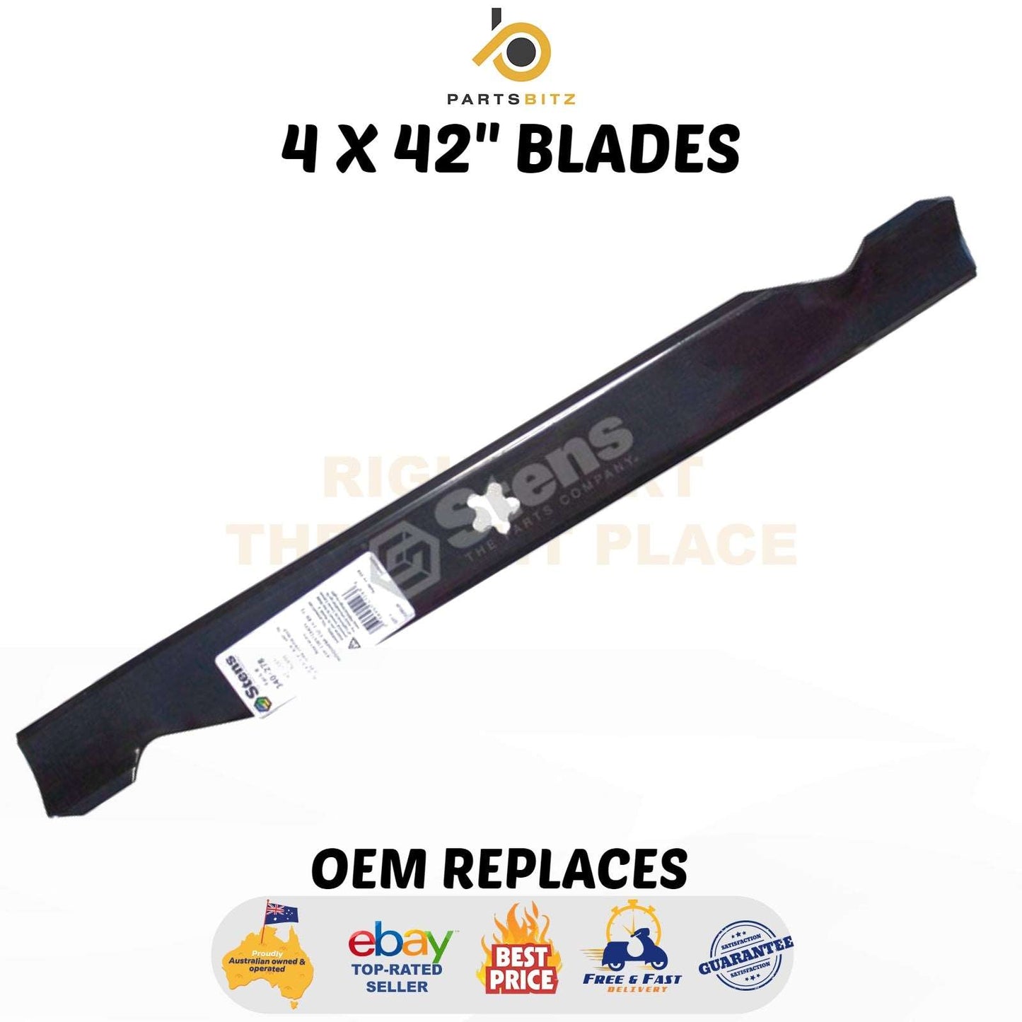 4 X 42" Blades for Husqvarna , Craftsman Ride on Mowers LT125 LT140 LTH1842