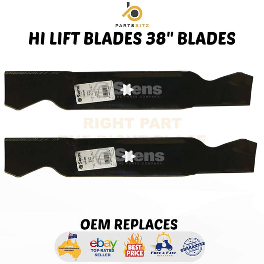 2 x Blades Fit 38" MTD Ride On Mower 1992 Onwards 942-0610A 742-0610