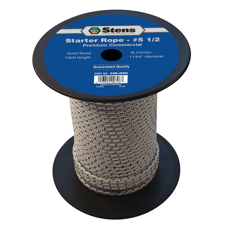 Genuine Stens Premium Starter Rope 100Ft Roll Cord for 5 1/2 Solid Mower Trimmer