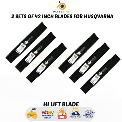 2 Sets of 42 Inch Blades for Husqvarna YTH2242TD EZ4216 , EZ4217 , EZ4220 - Parts bitz