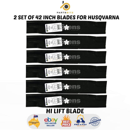 2 Sets of 42 Inch Blades for Husqvarna YTH2242TD EZ4216 , EZ4217 , EZ4220 - Parts bitz